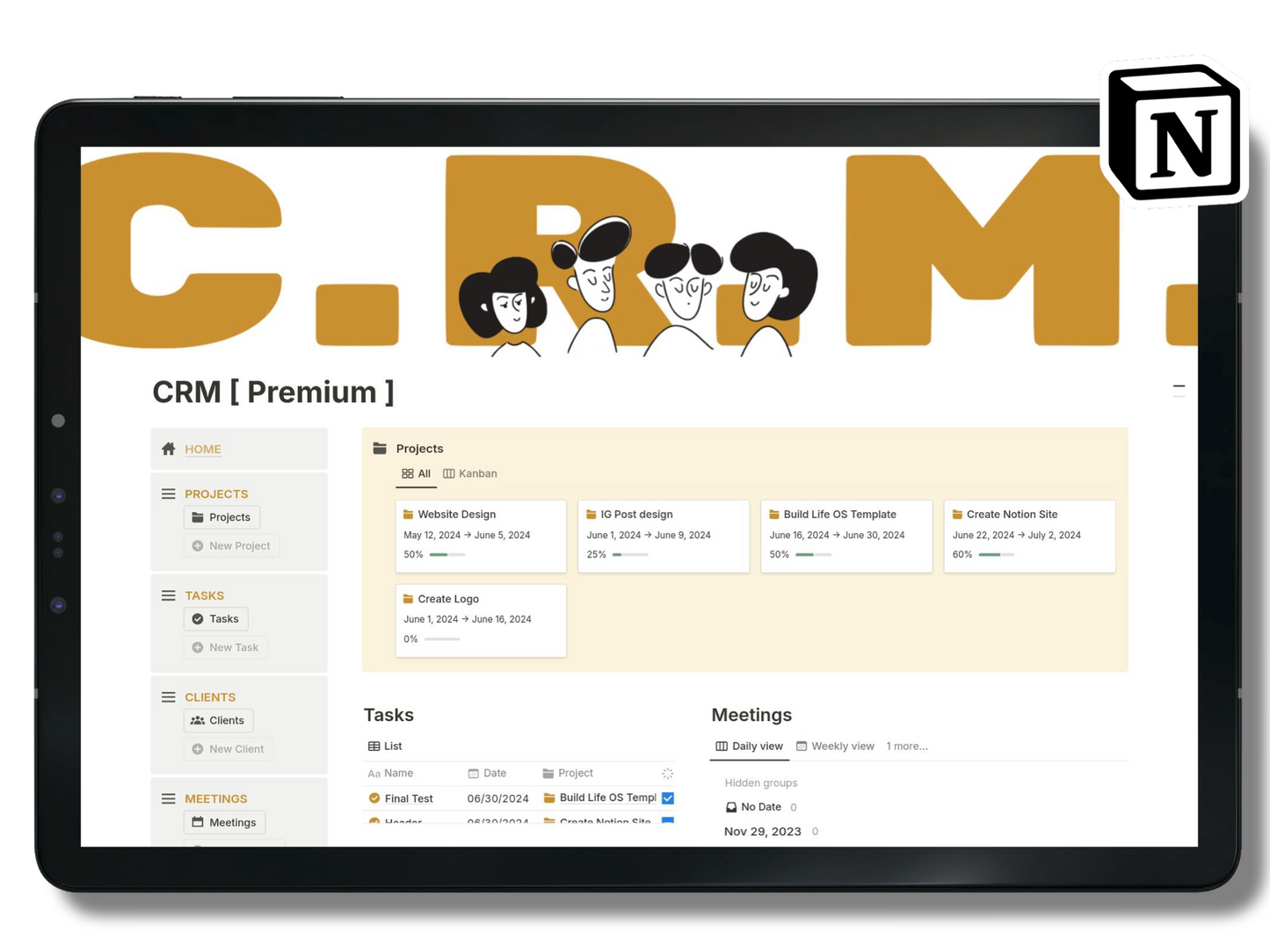 Notion Premium CRM Template