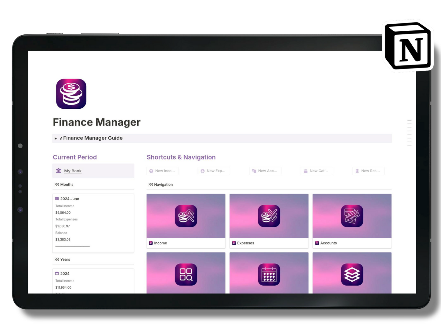 Notion Finance Manager Template
