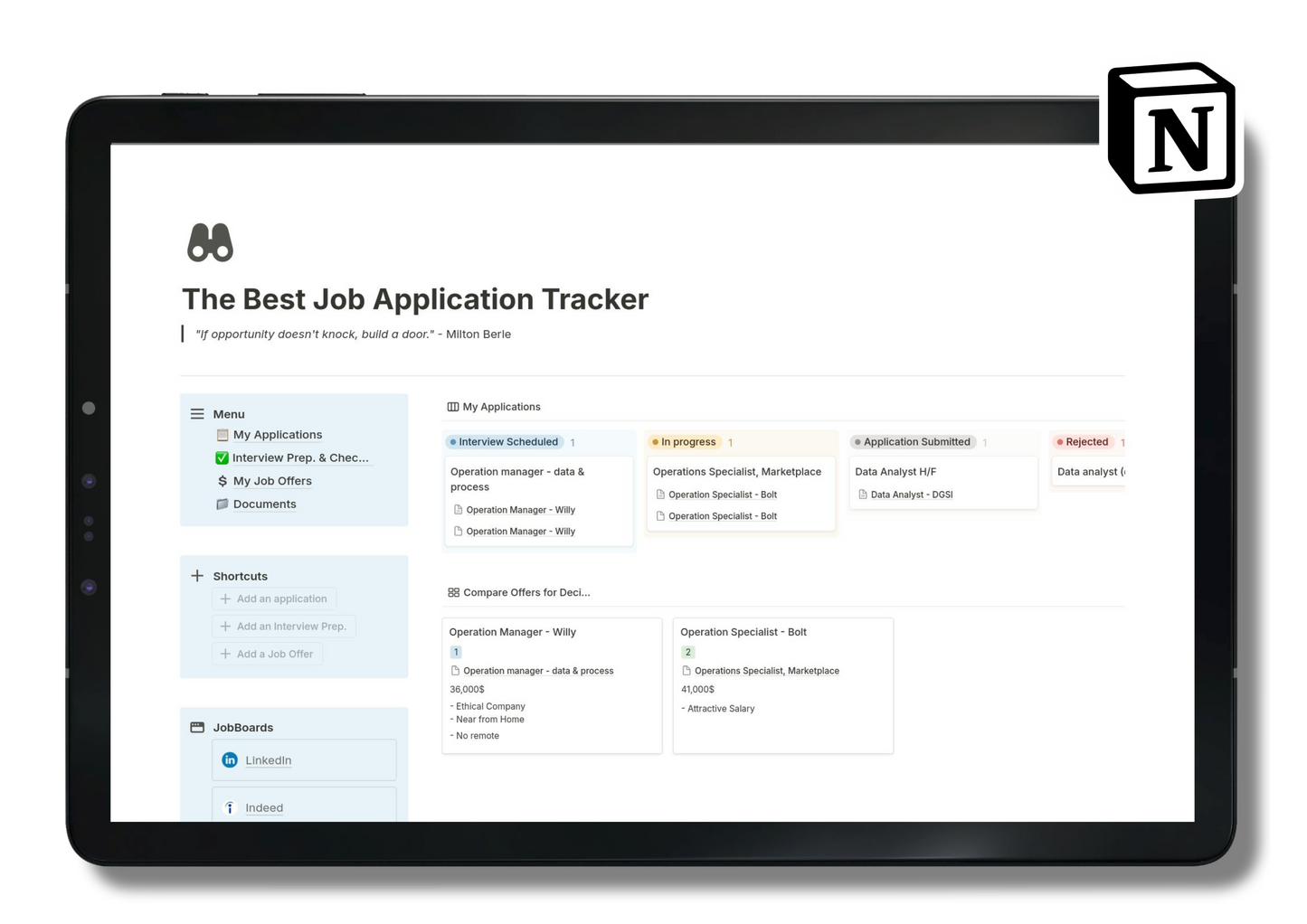 Job Application Tracker (Notion)